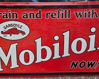 PORC. MOBILOIL SIGN W/GARGOYLE