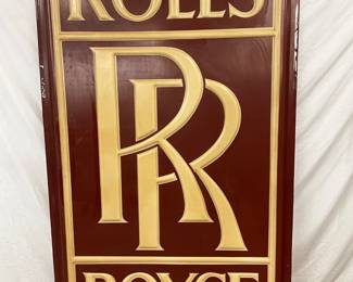 50X85 Vintage Rolls-Royce Embossed Lexan Dealership Sign, High Point, NC