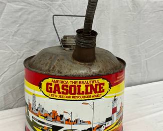 Metal 3-Gallon Steel Pack Gasoline Can with Car Graphics