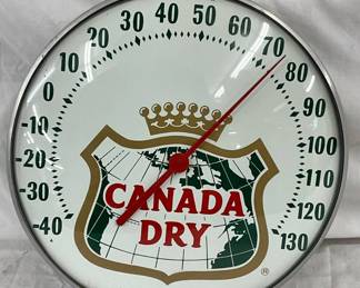 Canada Dry Advertising Wall Thermometer with Metal Frame
