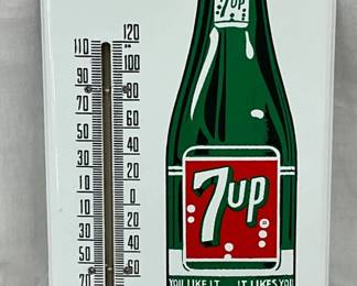 6″ x 15″ Porcelain 7UP Advertising Thermometer