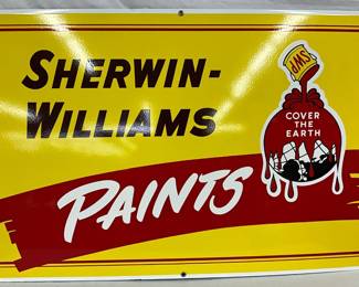 48 x 30 Inch Sherwin-Williams ‘Cover the Earth’ Porcelain Paint Sign