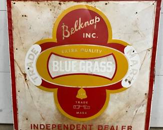 48-Inch Embossed Self-Framed Metal Bluegrass Independent Dealer Sign