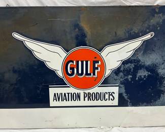 70 x 45 1/2-Inch Gulf Aviation Products Metal Advertising Sign