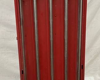 Esso Islander Two-Sided Oil Can Display with Original Signs, 19in. wide 59 Inches Tall
