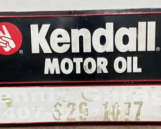 Embossed Kendall Motor Oil Advertising Sign, 70” x 34 1/2”