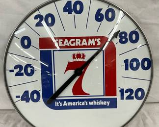 18-Inch Seagram’s Whiskey Advertising Thermometer