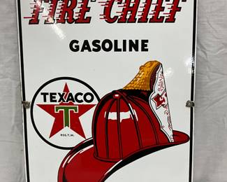 PORC. TEXACO FIRE CHIEF PUMP PLATE