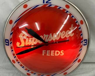 Supersweet Feeds Illuminated Double Bubble Clock
