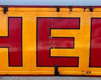 12′ x 3′ Early Porcelain Shell Gasoline Advertising Sign