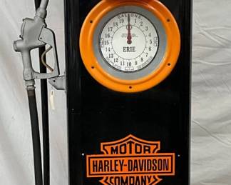 Replica Harley-Davidson Gas Pump with Erie Clock Face