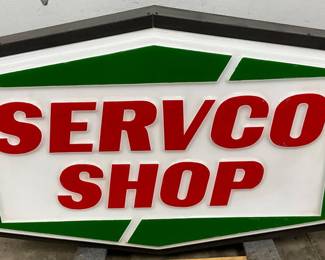 58 x 36-Inch Lighted Servco Shop Sign