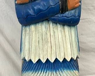 Carved Wooden 6’3″ Cigar Store Indian Statue with Polychrome Finish