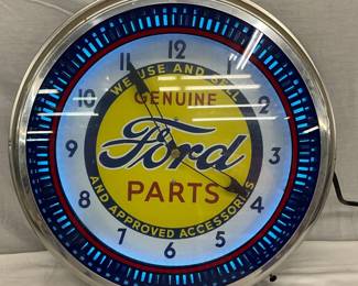 20IN. FORD NEON SPINNER CLOCK