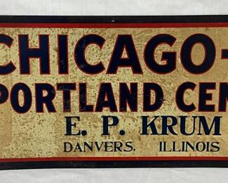 27 1/2 x 10″ Chicago-AA Portland Cement Advertising Sign