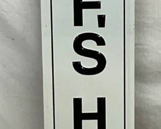 12 x 82 Vertical Wolf’s Head Motor Oil Embossed Self-Framed Sign