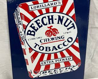PORC. BEECH NUT CHEWING TOBACCO SIGN