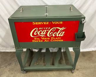 31” x 33 1/2” Coca-Cola Ice Box Chest with Double Door
