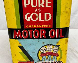 Vintage Pep Boys ‘Pure As Gold’ 2-Gallon Motor Oil Can