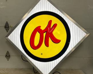 53-Inch Contemporary OK Chevrolet Sign with Aluminum Can