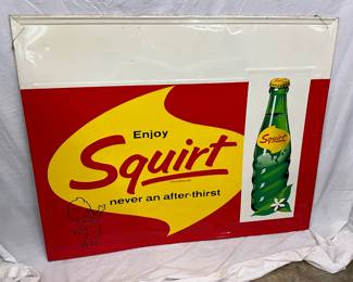 59 x 47-Inch Embossed Squirt Advertising Sign with Bottle Design