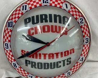 Original Purina Chows Double Bubble Clock