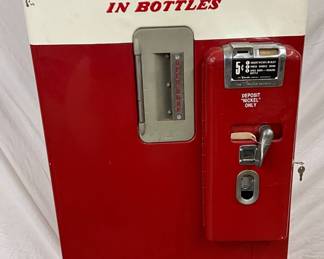Restored Vendo Coca-Cola Drink Cooler with 5-Cent Coin Mechanism