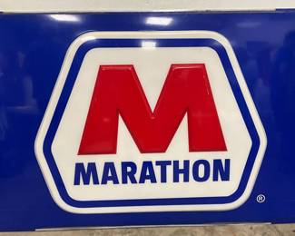 85 x 52-Inch Lexan Embossed Marathon Sign