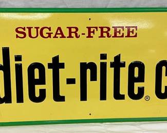 Embossed Diet-Rite Cola Metal Sign, 32 x 12 Inches, Self-Framed