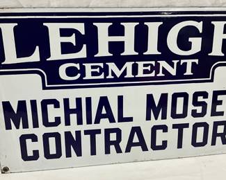 Lehigh Cement Heavy Porcelain Sign, 20 x 12 Inches