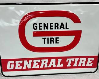 36 x 26 Embossed General Tire Sign with Self-Framed Edge