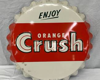 18-Inch Embossed Orange Crush Cola Advertising Sign