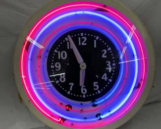 36-Inch Four-Color Neon Wall Clock with 6-Inch Can