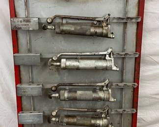 30 x 60 Atlantic Grease Gun Display with Embossed Atlantic Lubrication Service Sign w/ Grease Guns