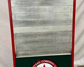Texaco Branded Oil Can Display Cabinet