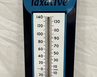 8 x 36-Inch Porcelain EX-LAX Advertising Thermometer