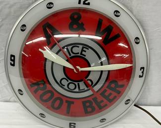 Original A&W Root Beer Double Bubble Advertising Clock