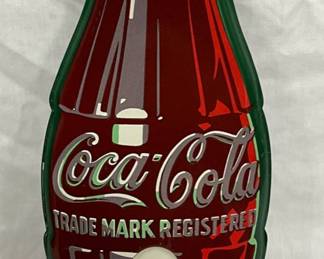 5 1/2 x 17″ Original Coca-Cola Thermometer in Contour Bottle Shape