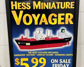 41” x 55” Limited Edition Hess Miniature Voyager Early Plastic Advertisement