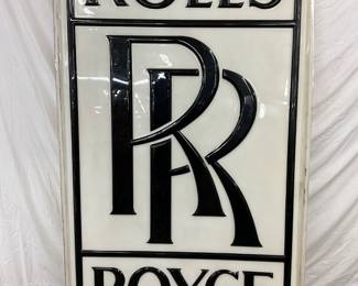 Large Embossed Rolls-Royce Dealership Lexan Sign, 50 1/2 x 85 1/2 Inches