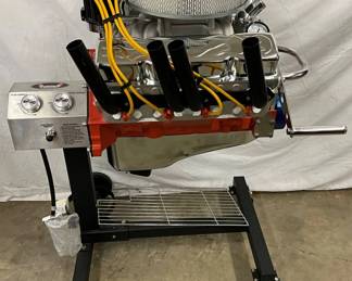 Chevrolet-Themed Metal Engine Grill with Stand and Accessories