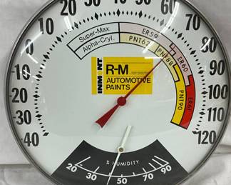 12-Inch RM Automotive Paints Thermometer and Hygrometer Wall Display