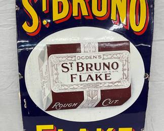 24 x 36 Porcelain St. Bruno Flake Tobacco Advertising Sign