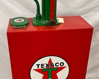 Restored Texaco Kerosene Pump on Matching Red Display Base