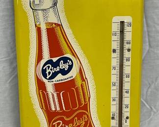 Birley’s Non-Carbonated Beverages Advertising Thermometer Sign, 10×26 Inches