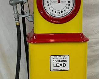 1980s Bennett Clock Face Replica Gas Pump with Shell Branding