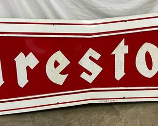 106x36in Porcelain Firestone Bowtie Sign