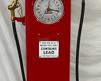 Erie Clockface Replica Metal Gas Pump, 1980s