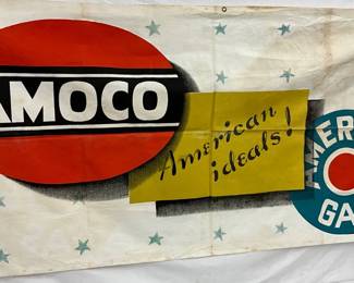 72 x 36 Inch Amoco American Gas Cloth Advertising Banner
