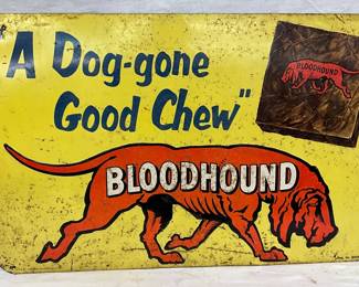 Metal ‘Boss Bloodhound Chewing Tobacco’ Sign, 28 x 18 Inches